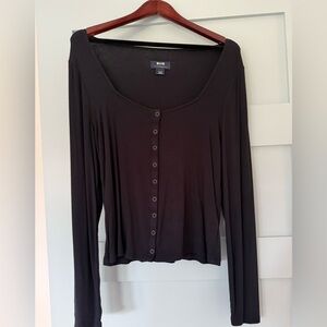 Anthropologie Black Button-Down Women's Top